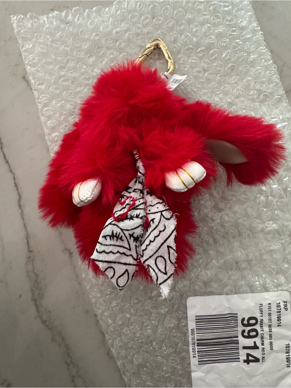 FREE PEOPLE Fluffy Rabbit Bag Charm NWT